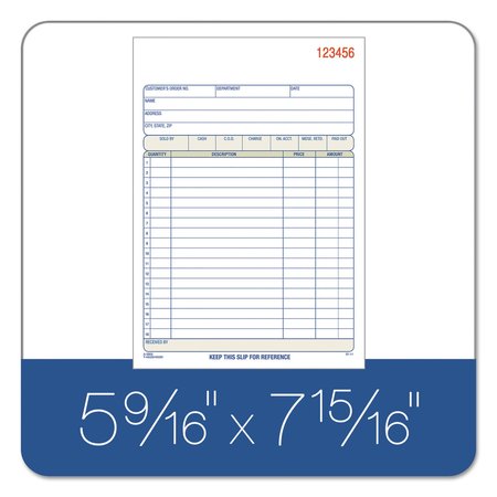 Adams Business Forms TOPS Sales/Order Book, 7 15/16x5 9/16, 3 TC5805